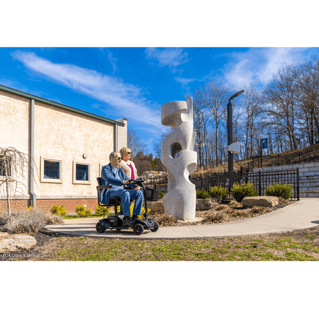 Pride Go Go Elite Traveller® 2 Mobility Scooter  using in a ramp