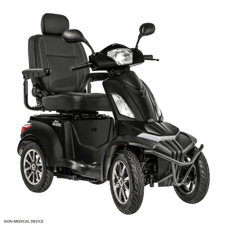 Matte Black Color Pride BAJA® Raptor 2 Outdoor 4-Wheel Scooter - Angled View