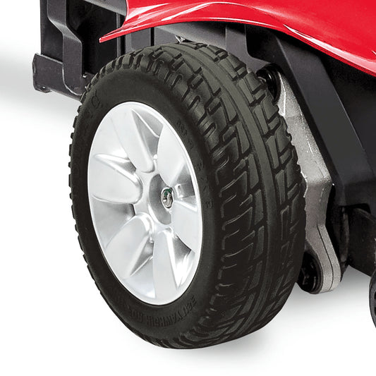 Pride Jazzy® Elite ES Front Wheel Drive Powerchair - Closeup view of the Wheels