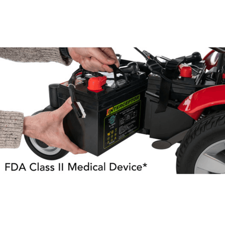 Pride Jazzy Select® Mid-Wheel Drive Power Chair - Close up View of the Battery