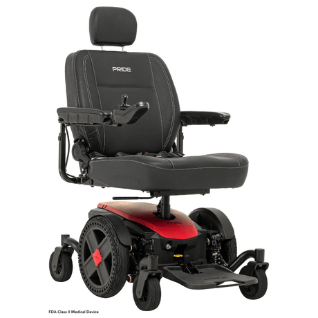 Cardinal Red Color Pride Jazzy® EVO 614 Active-Trac Suspension Powerchair - Angled View