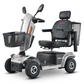 Grey Metro Mobility S500 4-Wheel Mobility Scooter - Angled View