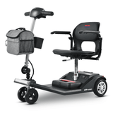Gloss Black Metro Mobility Air Classic Compact Foldable Mobility Scooter - Angled View