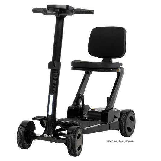 Pride Go Go® Carbon Quick Fold Scooter -  Angled View