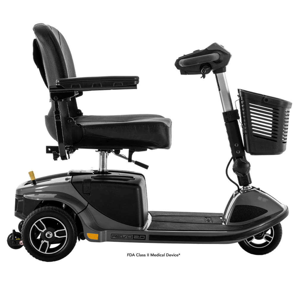 Gray Street Color Pride Revo® 2.0 Portable 3-Wheel Scooter - Side View