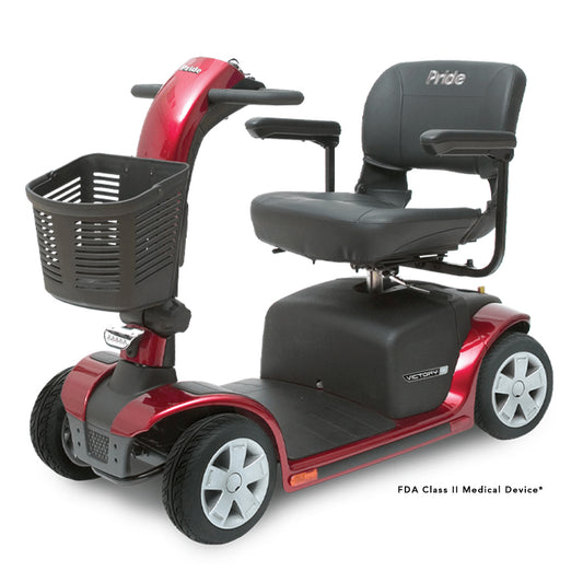 Pride Victory® 9 Disassembling Portable 4-Wheel Scooter - Angled View