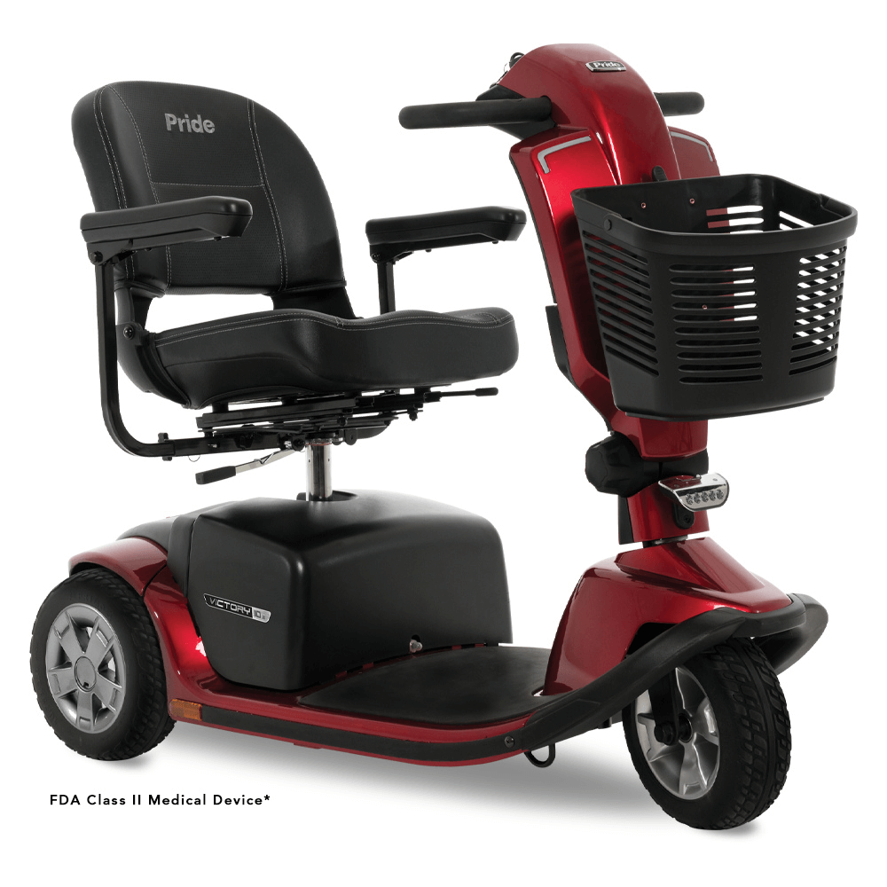 Pride Victory® 10.2 3-Wheel Mobility Scooter - Angled View