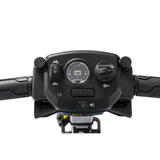 Sugar Plum Color Pride i-Go™ Lightweight Folding Travel Scooter Closeup View of the Control Panel