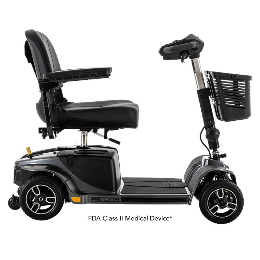 Gray Street Color Pride Revo® 2.0 Portable 4-Wheel Scooter - Side View