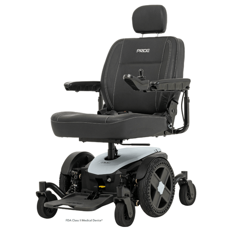 White Color Pride Jazzy® EVO 614HD Heavy Duty Powerchair - Angled View