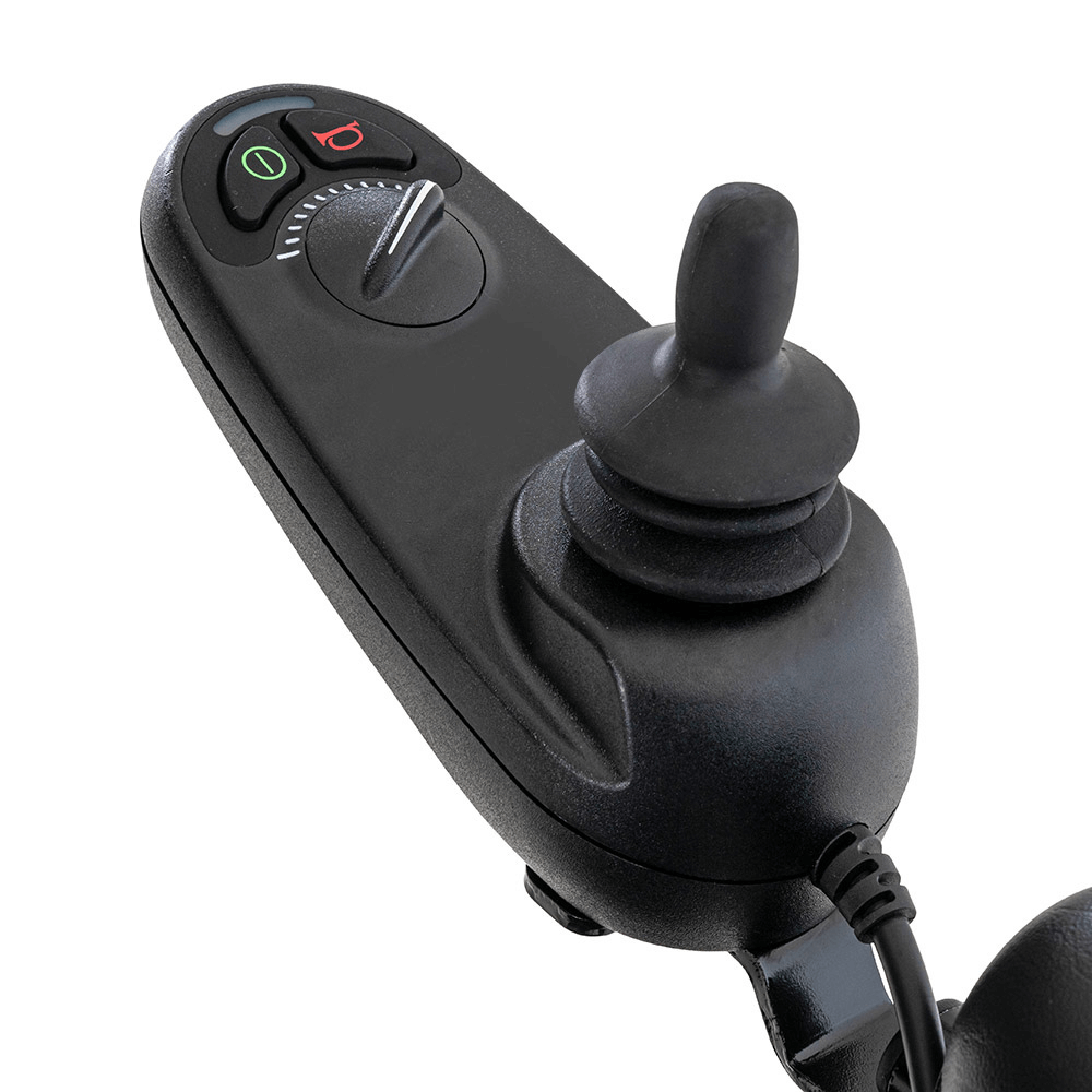 Pride Jazzy® Elite ES Front Wheel Drive Powerchair - Closeup view of the Joystick