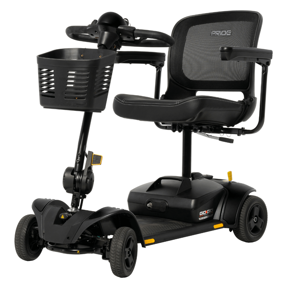 Black Accent Pride Go Go Elite Traveller®2 Platinum 4-wheel - Angled View