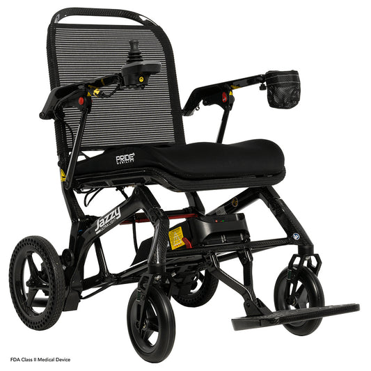 Pride Jazzy Ultra Light Power Wheelchair - Left Angled View