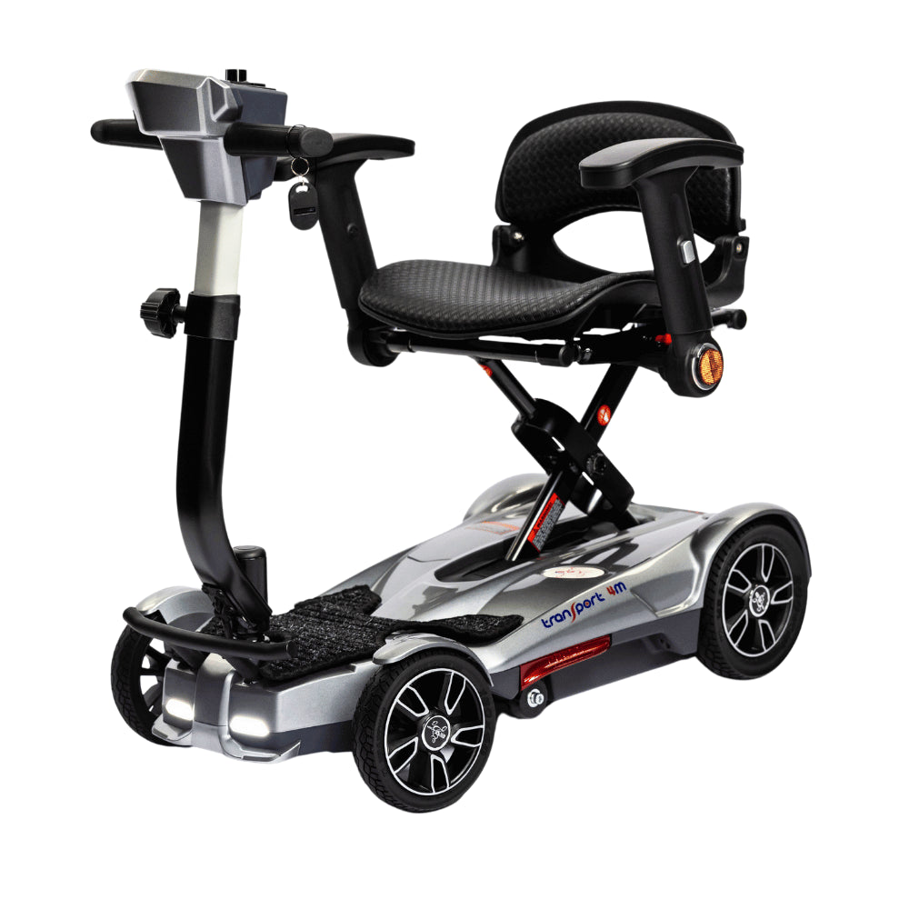EV Rider Silver 4M Mobility Scooter - Angled View