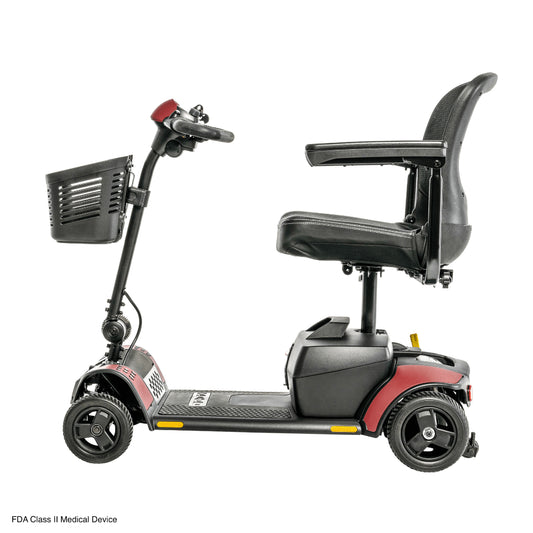 Red Accent Pride Go Go Elite Traveller® 2 Mobility Scooter -  Right Side View