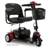 Red Pride Go Go Elite Traveller® 3-Wheel Scooter 18AH Battery - Angled View