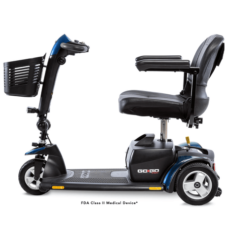 Blue Color  Pride Go Go® Sport 3-Wheel Mobility Scooter - Side View