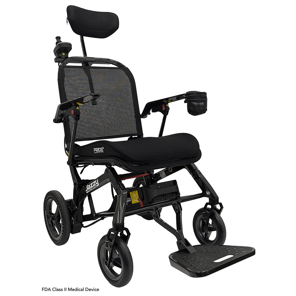 Pride Jazzy Ultra Light Power Wheelchair with Headrest Accessory