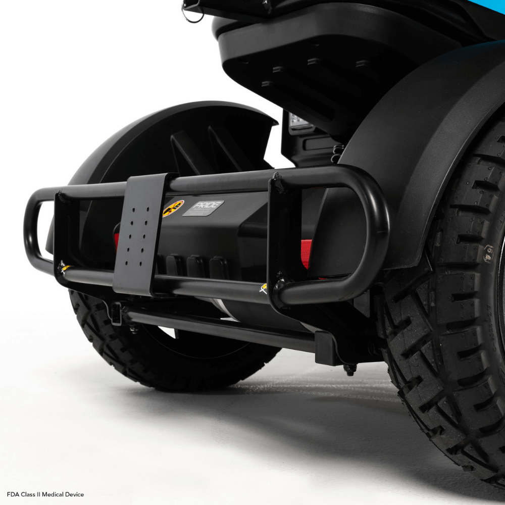 Jungle Camo Color Pride PX4 All Terrain Mobility Scooter - Close up View of the Back Wheels