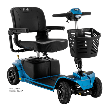 True Blue Color Pride Revo® 2.0 Portable 4-Wheel Scooter - Angled View