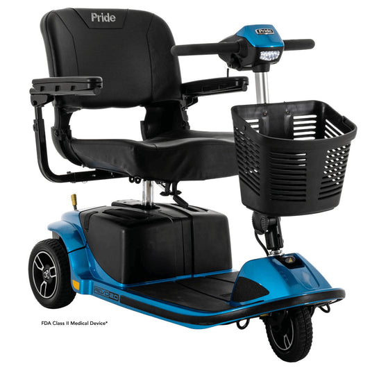 True Blue Color Pride Revo® 2.0 Portable 3-Wheel Scooter - Angled View