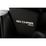 Pride Go Chair® MED Portable Power Wheelchair Closeup View of the Logo