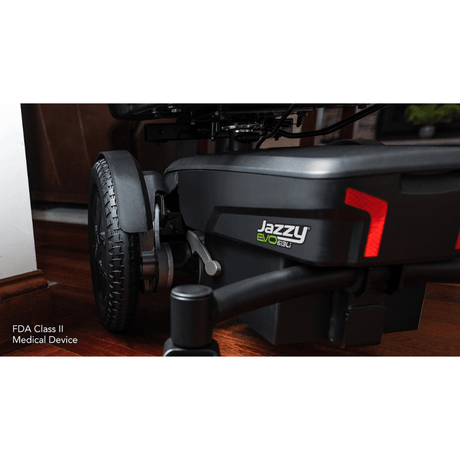 Pride Jazzy® EVO 613 Narrow Powerchair - Closeup View of the Base