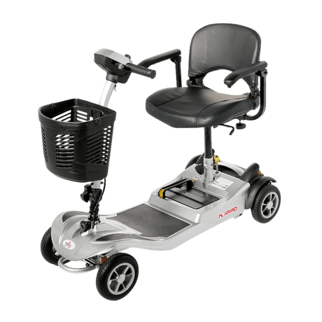 EV Rider Silver Nomad 4-Wheel Mobility Scooter -  Angled View