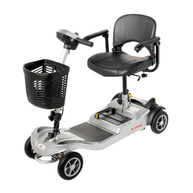 EV Rider Silver Nomad 4-Wheel Mobility Scooter -  Angled View