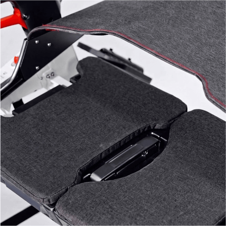 Enhance Mobility Roamate 3-in-1 Power Rollator in white color - Seat Pads Closeup View