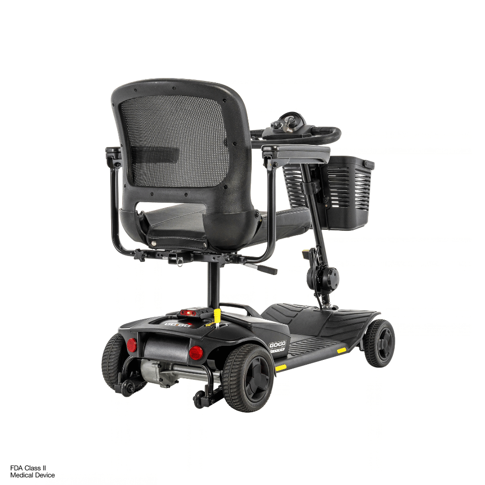 Pride Go Go Elite Traveller® Gen 3 Platinum Mobility Scooter in Black Color -  Rear View