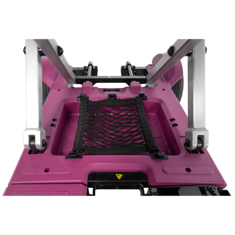 Sugar Plum Color Pride i-Go™ Lightweight Folding Travel Scooter Closeup View of the Under Seat Compartment