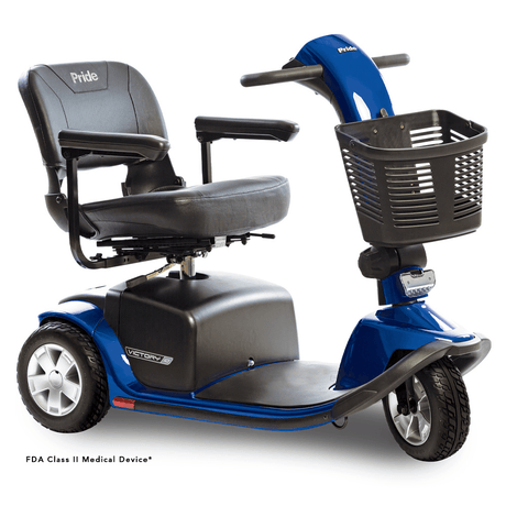 Candy Apple Red Pride Victory® 10 Portable 3-Wheel Scooter - Angled View