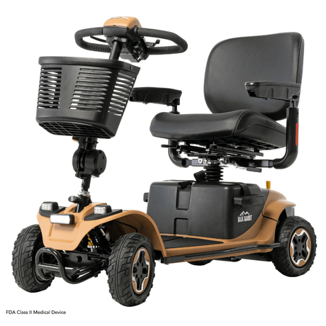 Tan Color Pride Baja® Bandit All Terrain Mobility Scooter - Angled View