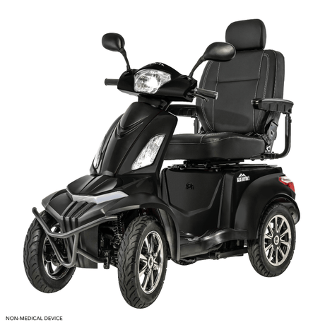 Matte Black Color Pride BAJA® Raptor 2 Outdoor 4-Wheel Scooter - Angled View