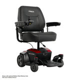 Ruby Red Color High Back Seat Pride Go Chair® Portable Disassembling Power Wheelchair - Angled View