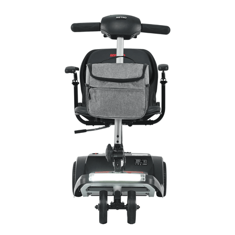 Gloss Black Metro Mobility Air Classic Compact Foldable Mobility Scooter - Front View