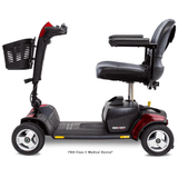 Red Accent Pride Go Go® Sport 4-Wheel Mobility Scooter - Side View