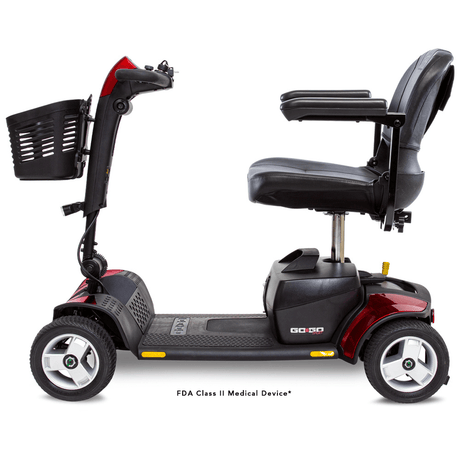 Red Accent Pride Go Go® Sport 4-Wheel Mobility Scooter - Side View