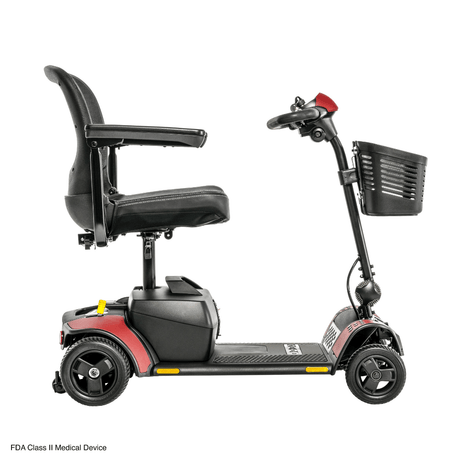  Red Accent Pride Go Go Elite Traveller® 2 Mobility Scooter -  left Side View