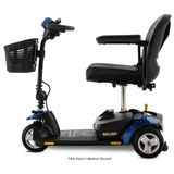 Blue Pride Go Go Elite Traveller® 3-Wheel Scooter 18AH Battery - Angled View