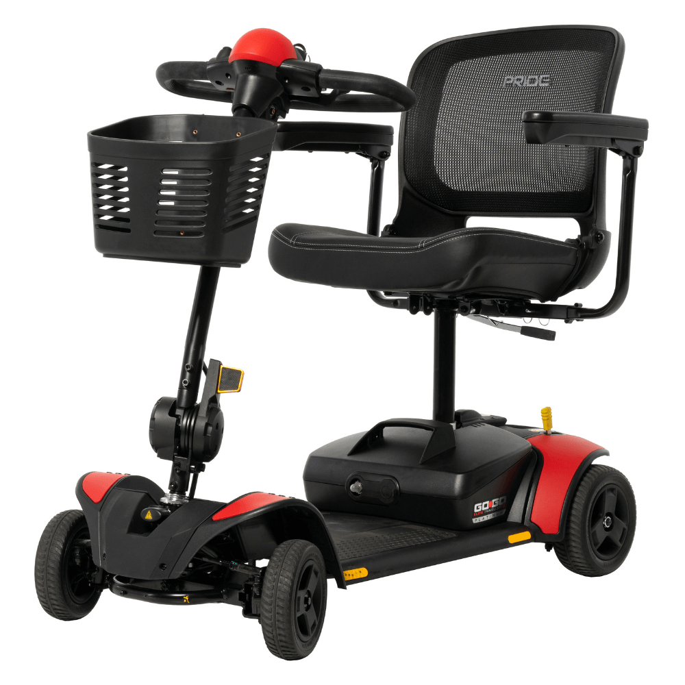 Red Accent Pride Go Go Elite Traveller®2 Platinum 4-wheel - Angled View