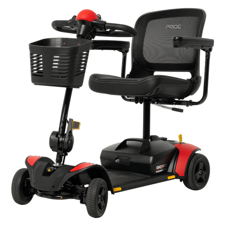 Red Accent Pride Go Go Elite Traveller®2 Platinum 4-wheel - Angled View