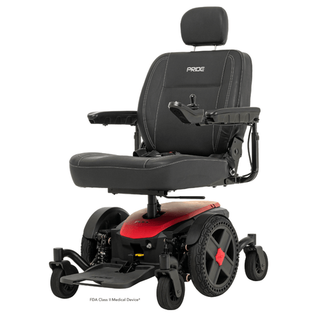 Cardinal Red Color Pride Jazzy® EVO 614HD Heavy Duty Powerchair - Angled View