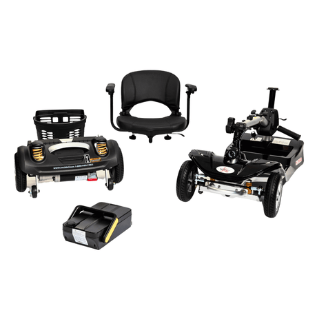 EV Rider Black Nomad 4-Wheel Mobility Scooter 4 parts