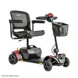  Red Accent Pride Go Go Elite Traveller® 2 Mobility Scooter -  Angled View