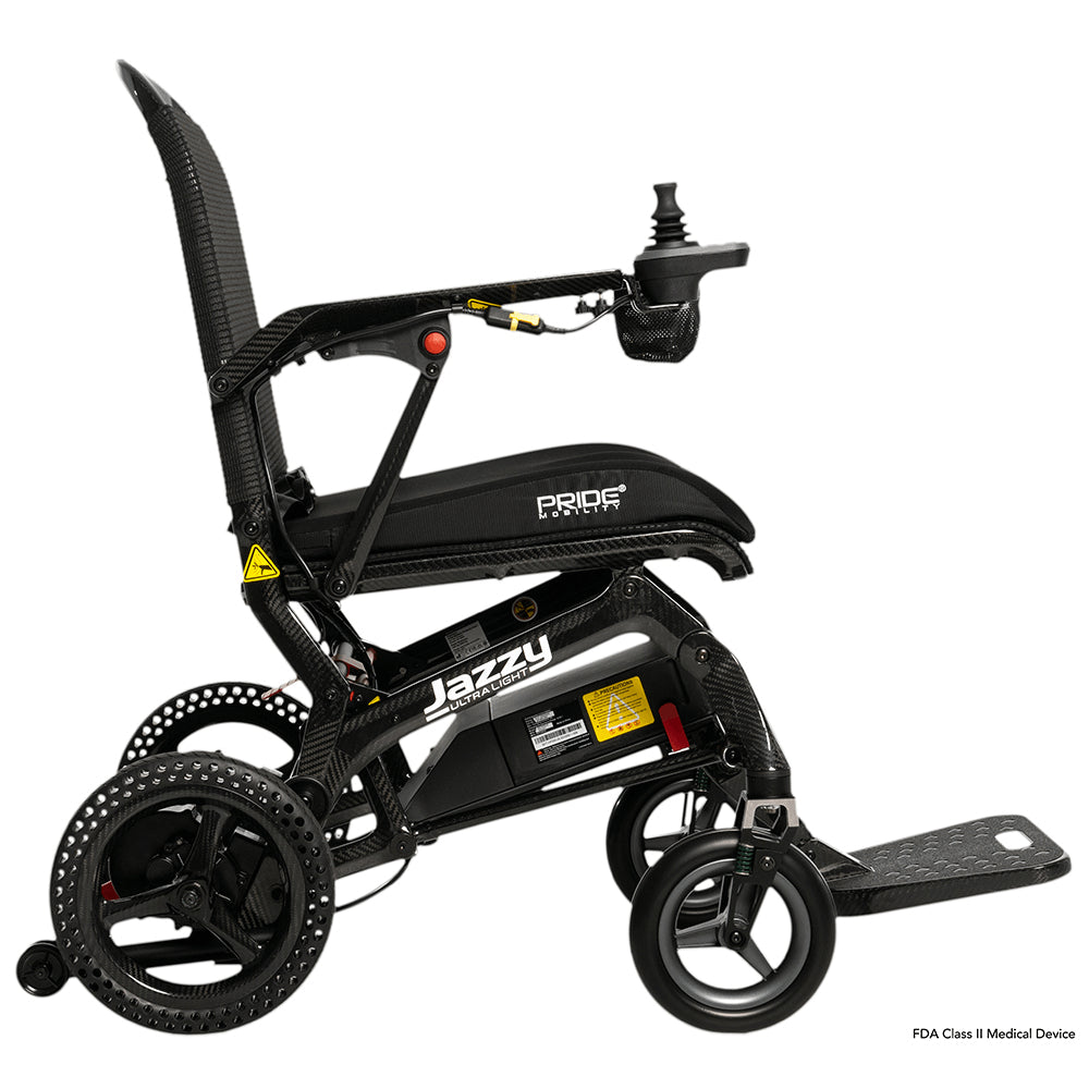 Pride Jazzy Ultra Light Power Wheelchair - Left Angled View