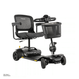 Pride Go Go Elite Traveller® Gen 3 Platinum Mobility Scooter in Black Color -  Angled View