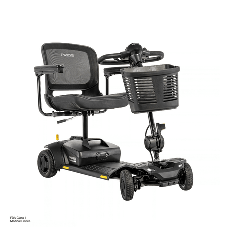 Pride Go Go Elite Traveller® Gen 3 Platinum Mobility Scooter in Black Color -  Angled View
