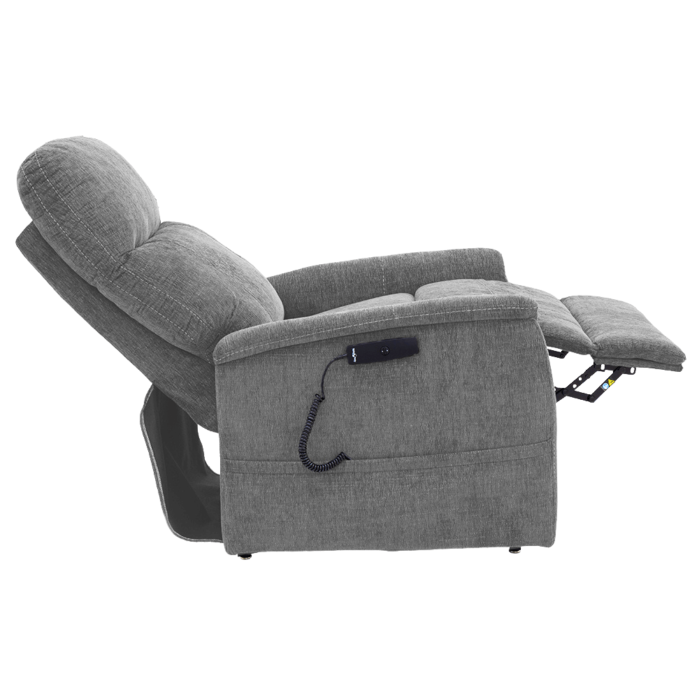 Shale Color Pride Sitting Pretty Lift Chair Genesis LC-150 - Reclined Position - Side View